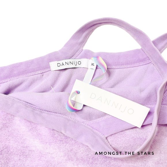 DANNIJO Terry Cloth Orchid Purple One Shoulder Tank Top - Picture 8 of 9